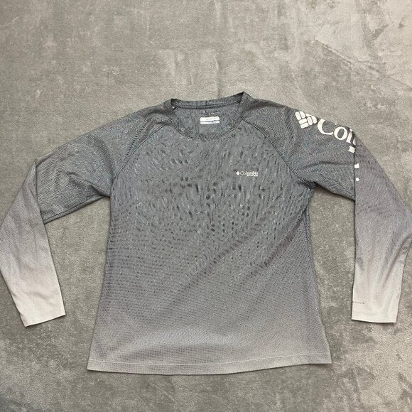 Columbia T-Shirt Women Large Gray Shiny Dots Sportswear Co Omni-Shade PFG Top - Picture 1 of 8